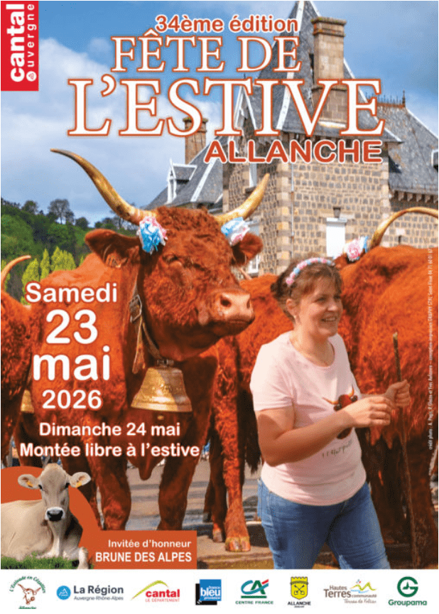 Affiche de la Fête de l'estive les 23 et 24 mai 2026 à Allanche