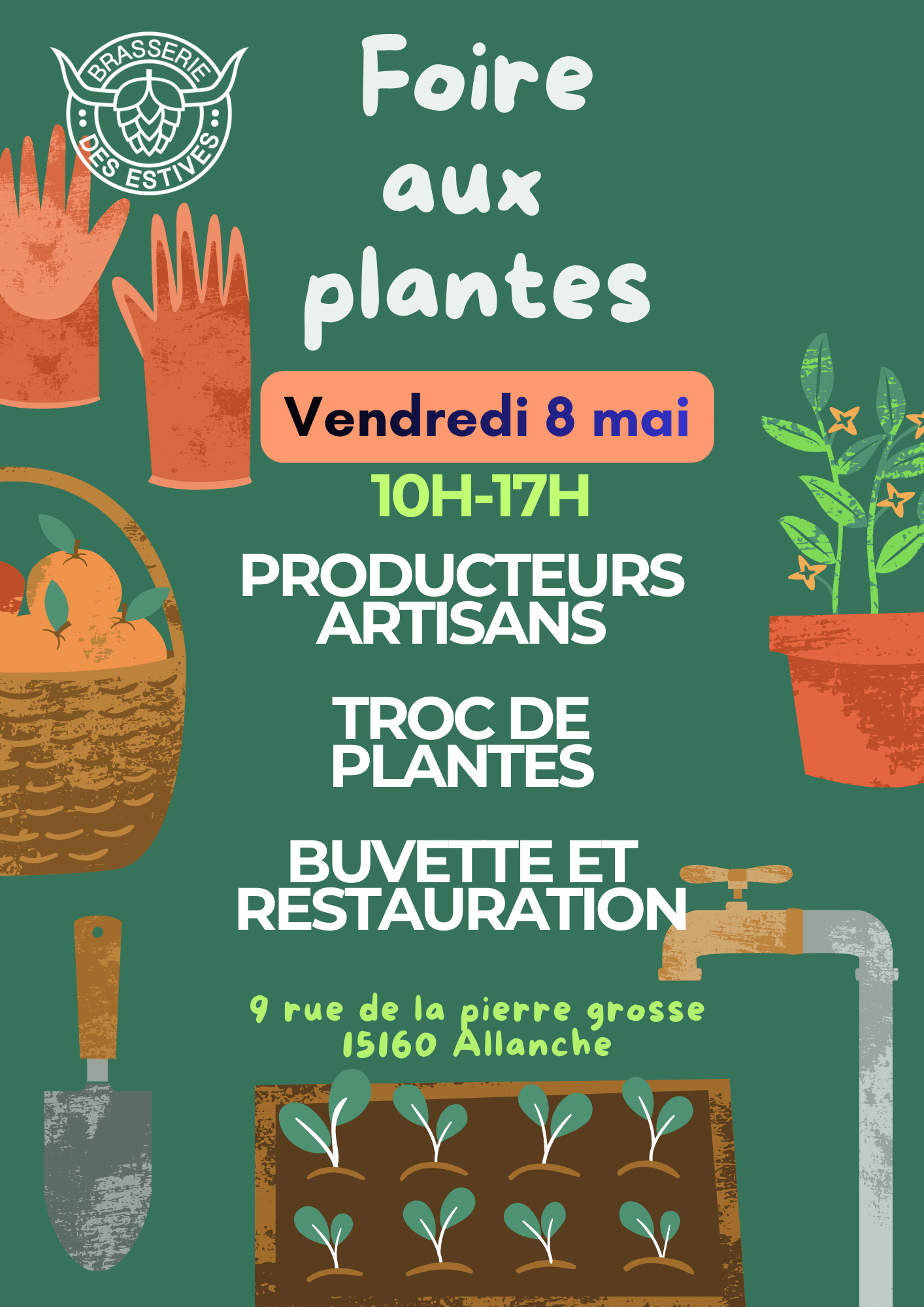 Foire aux plantes 8 mai 2026 9 rue de la Pierre Grosse 15160 Allanche