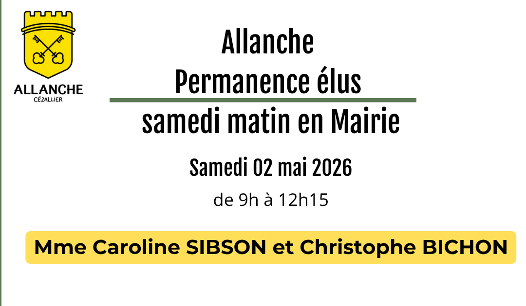 Permanence des élus – Samedi matin