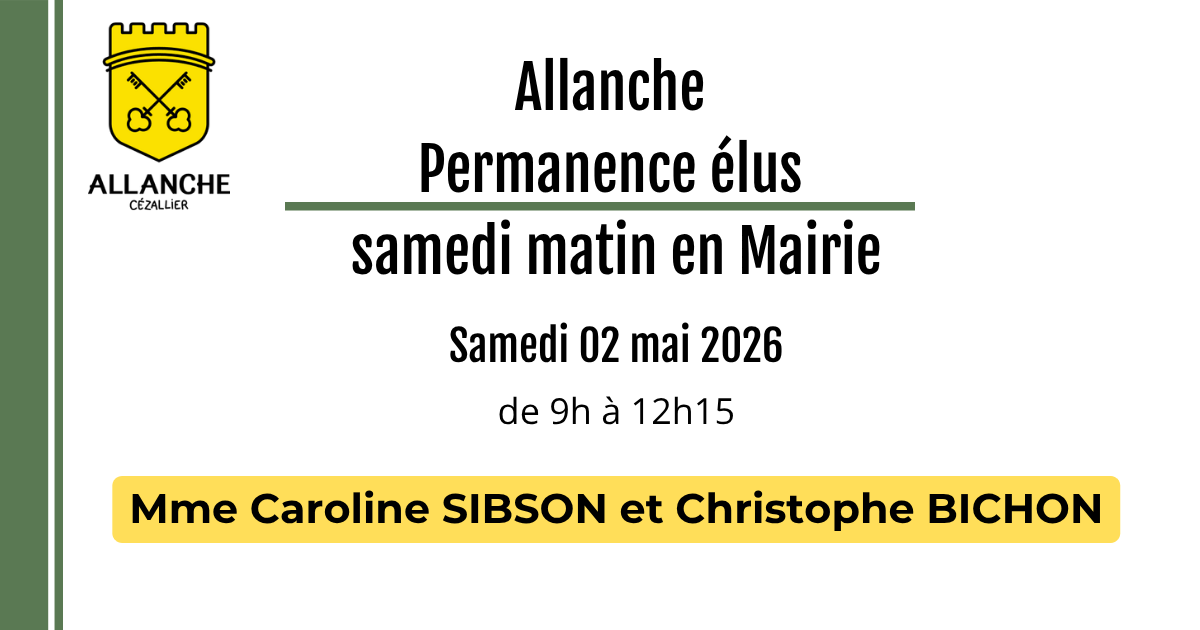 Permanence des élus en Mairie 02 mai 2026