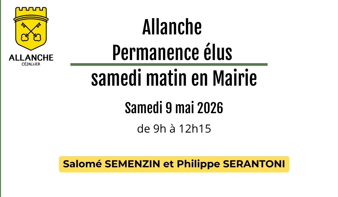 Permanence des élus – Samedi matin