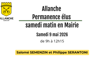 Permanence des élus – Samedi matin