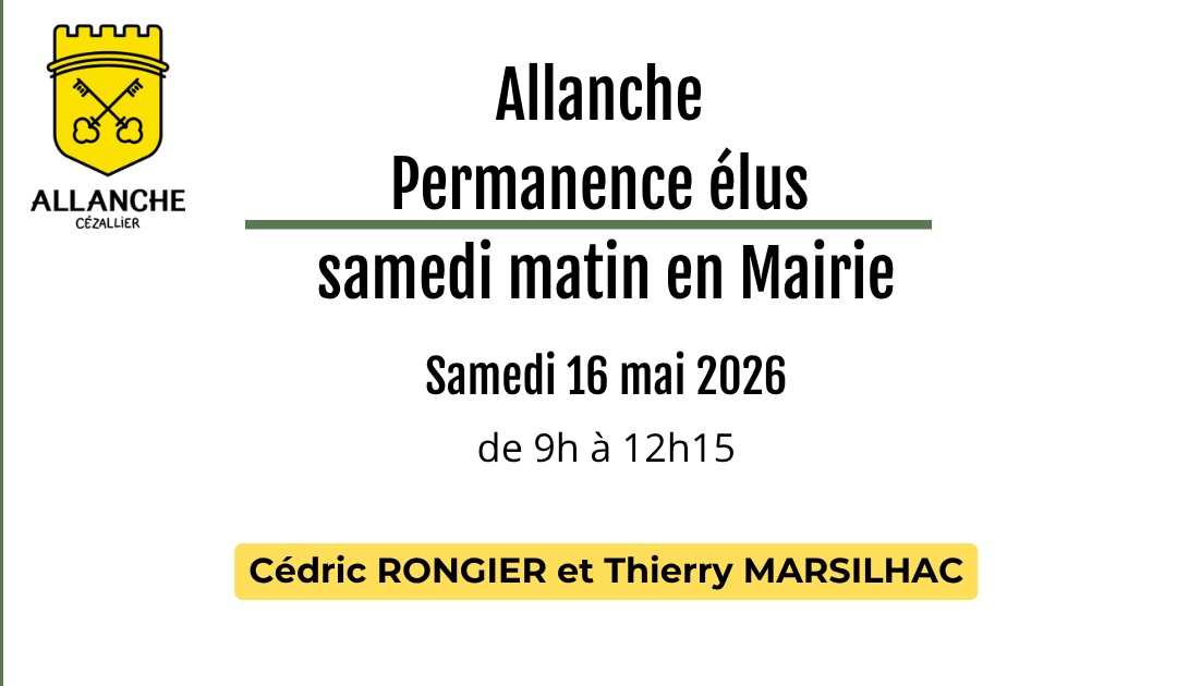 Permanence des élus – Samedi matin