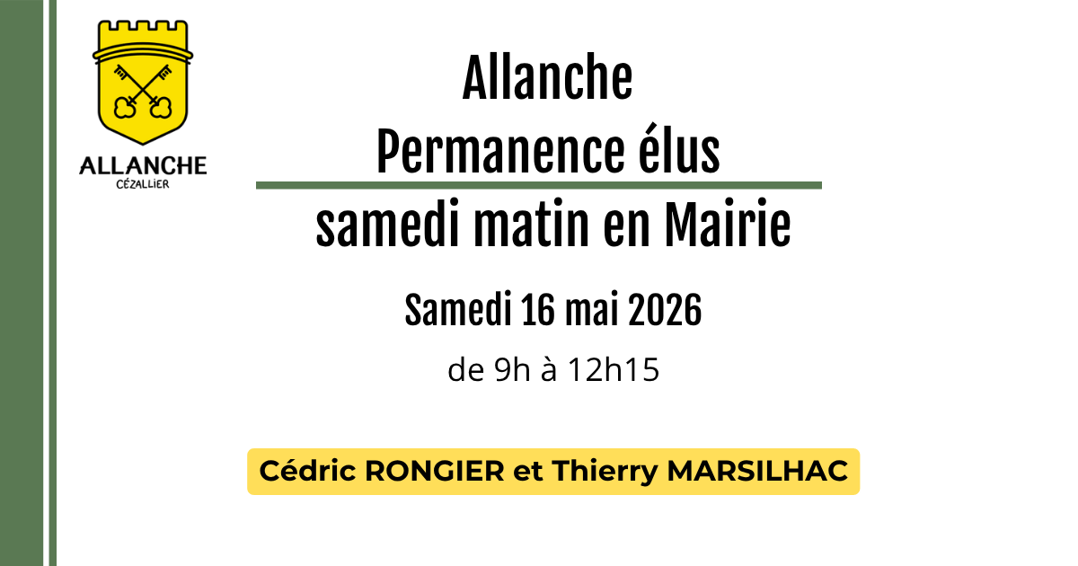 Permanence des élus 16 mai 2026