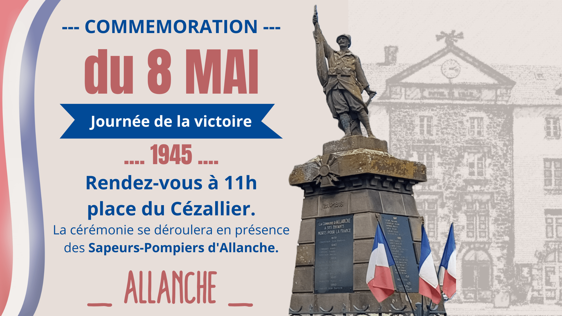 commémoration du 08 mai 2026 allanche à 11h