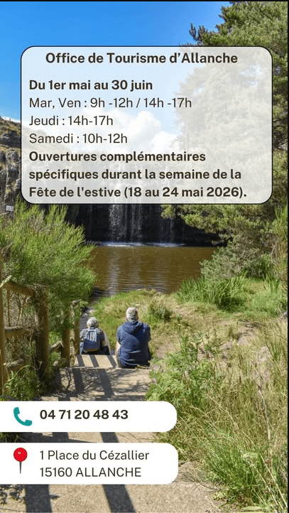 Horaires Office de Tourisme