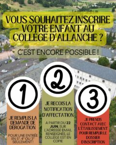 Collège allanche inscription 2026