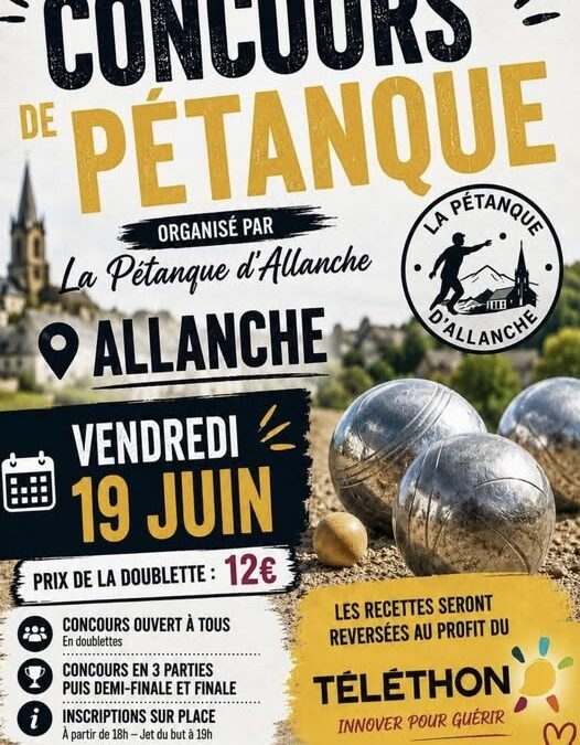 Concours de pétanque 19 juin 2026