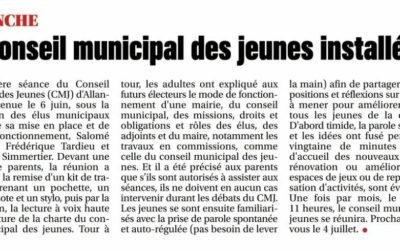 Article La Montagne : 1ère réunion du Conseil municipal des jeunes