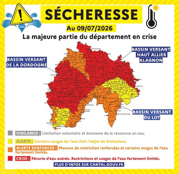 Sècheresse au 09.07.2026