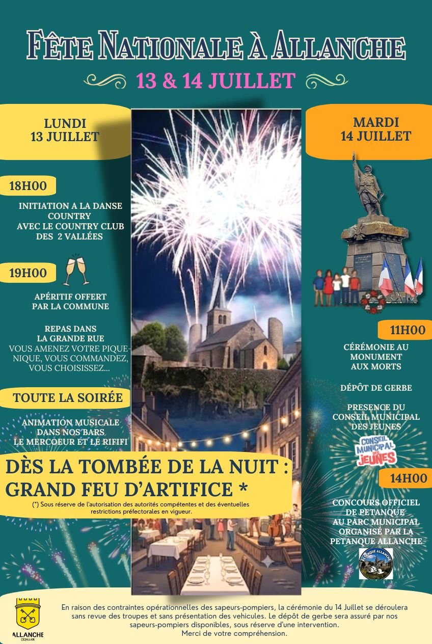 Fête du 13 et 14 juillet 2026