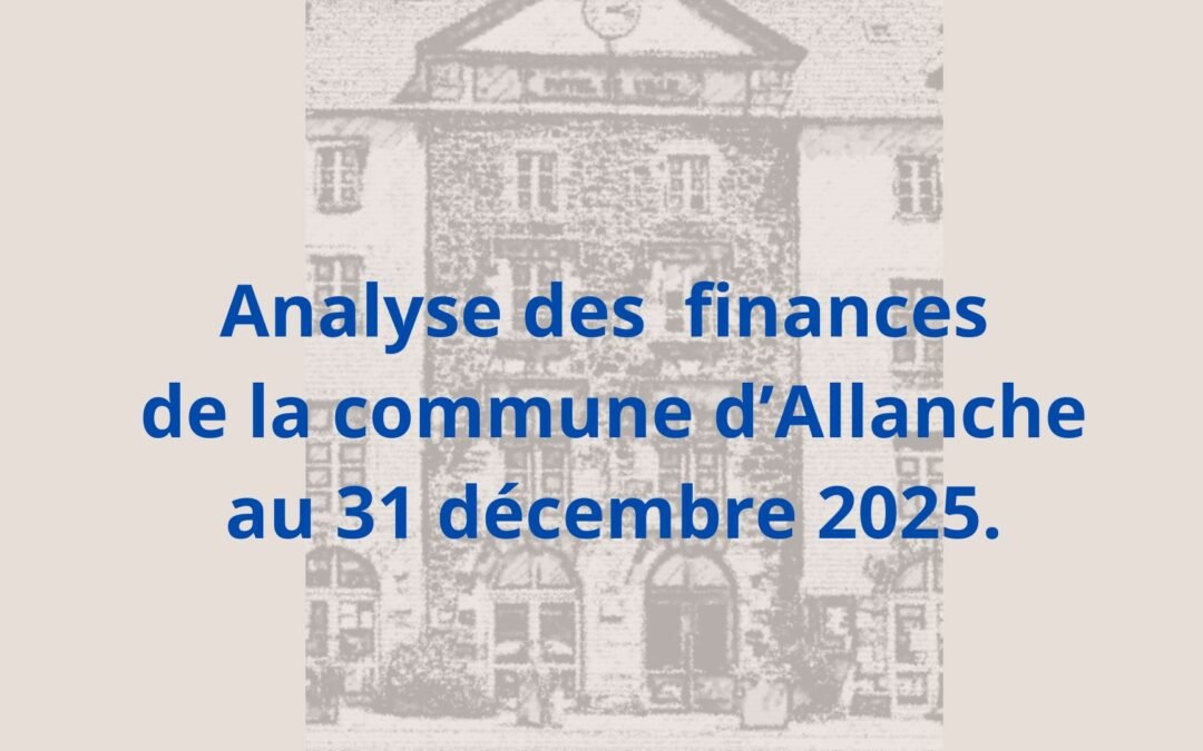 Analyse des finances de la commune au 31.12.2025