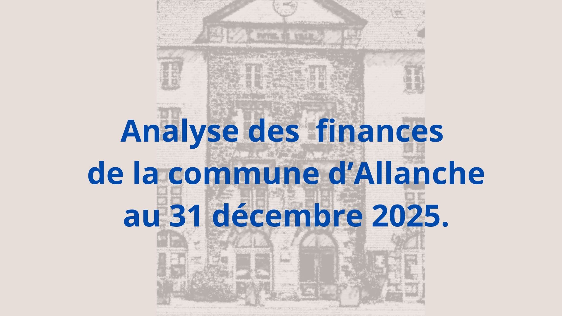 Analyse des finances de la commune au 31.12.2025