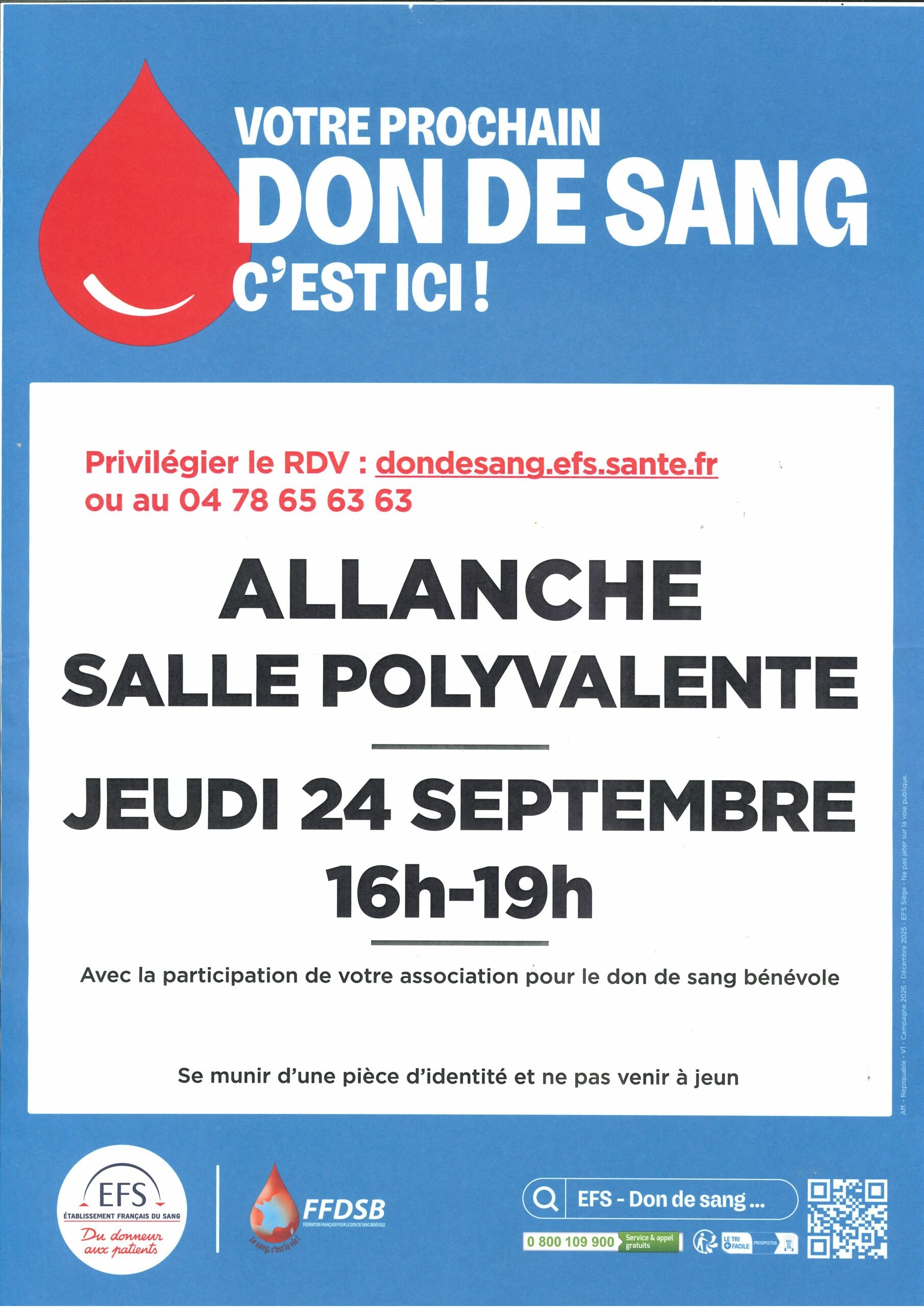 DON DU SANG 24 septembre 2026